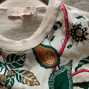 Tory Burch Floral Sweater T-shirt Silk/ Cotton